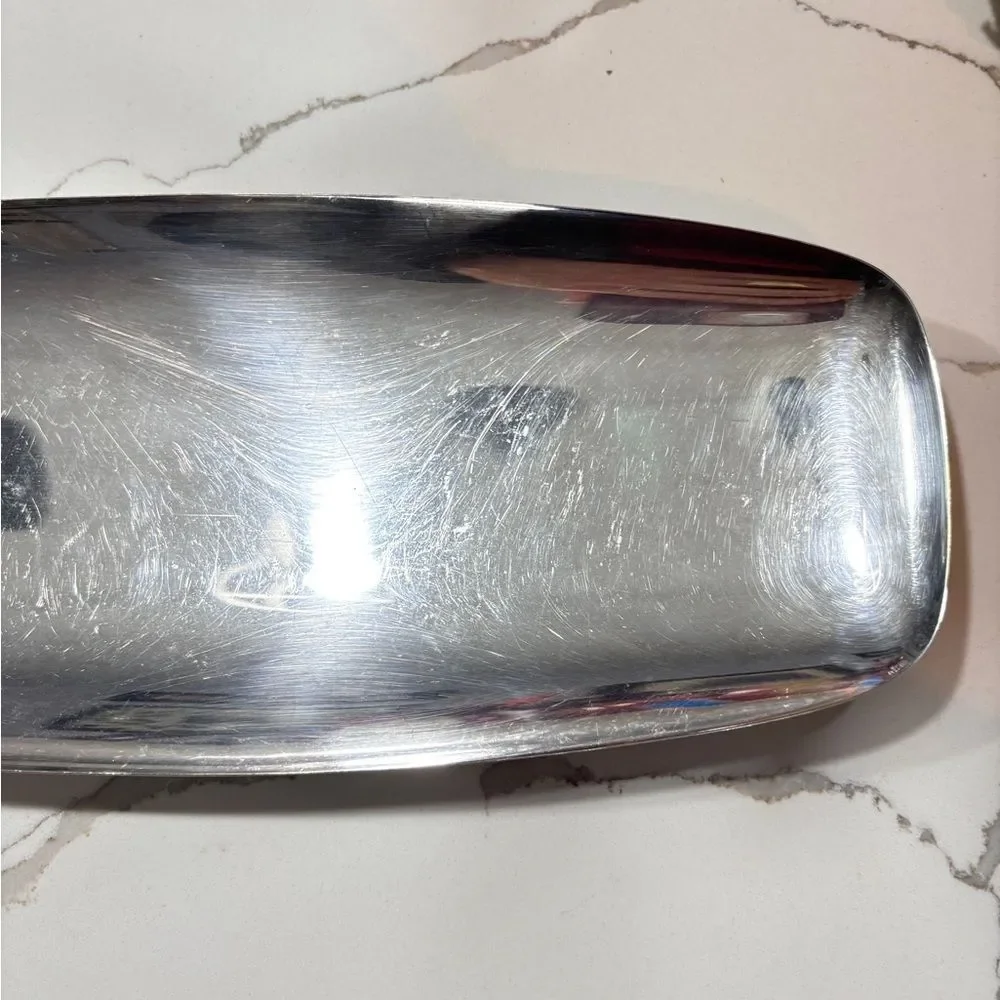 F.B. Rogers Silver Co. Genuine Silver Raised Jewelry Dish Nut Bowl Rounded Edges